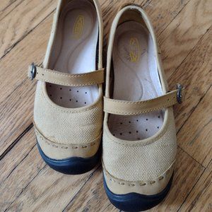 Keen Yellow Canvas Mary Janes
